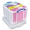 Really Useful Box Storage Bin, Plastic, Clear/Blue, 3 PK 32C-PK3CB - alternate 1